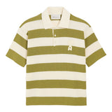 Polo a righe in bianco e verde Ami paris - uomo 