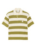 Polo a righe in bianco e verde Ami paris - uomo