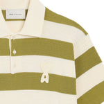 Polo a righe in bianco e verde Ami paris - uomo 
