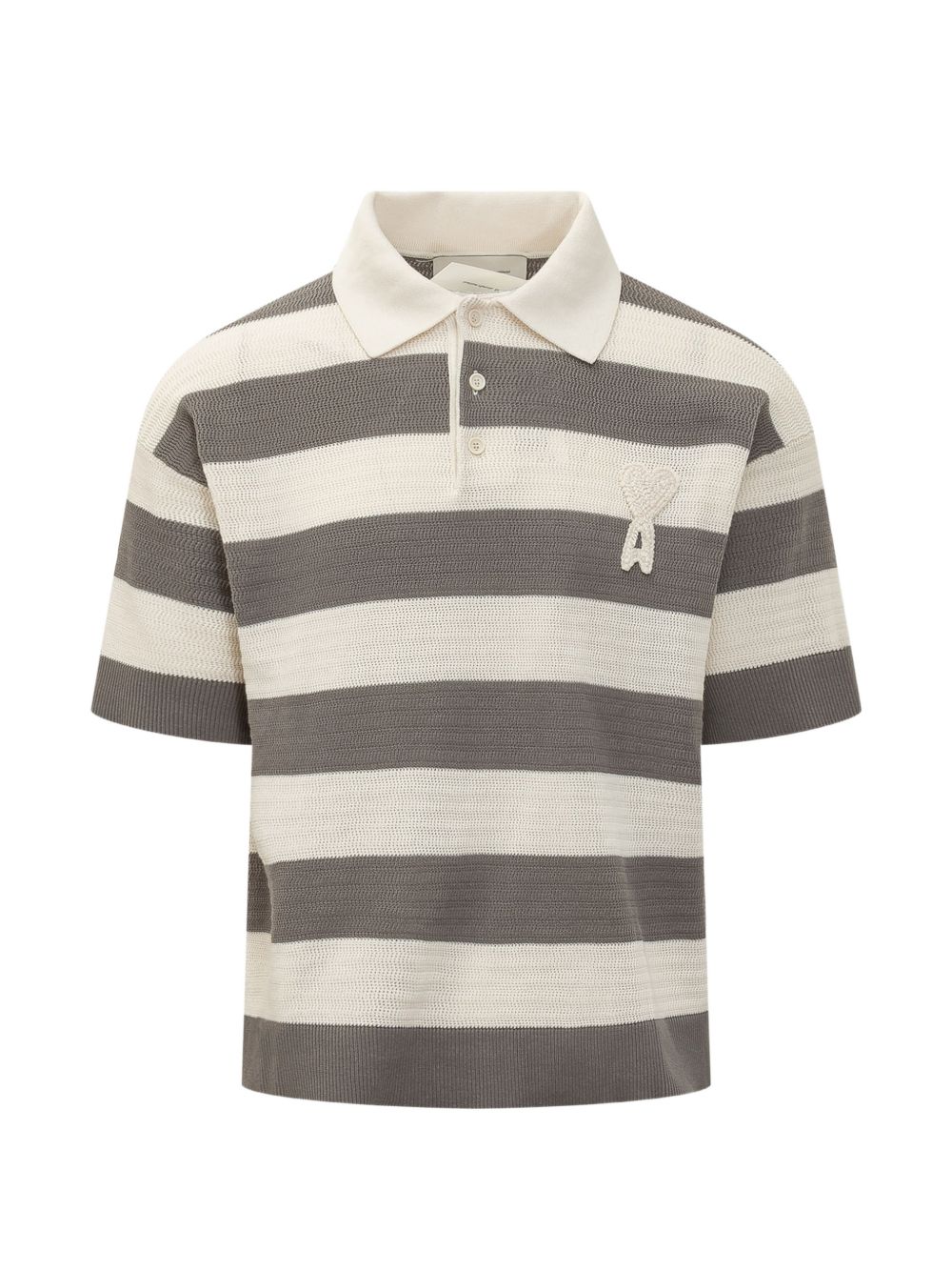 Polo a righe in grigio Ami paris - uomo 