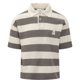 Polo a righe in grigio Ami paris - uomo 