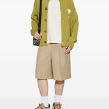 Shorts gessati con pieghe in beige Ami paris - uomo 