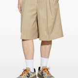 Shorts gessati con pieghe in beige Ami paris - uomo 