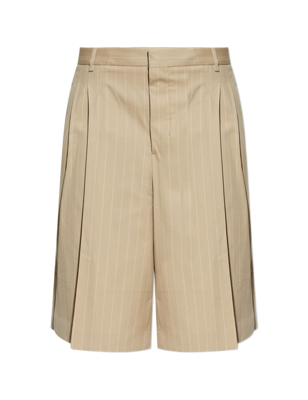 Shorts gessati con pieghe in beige Ami paris - uomo 