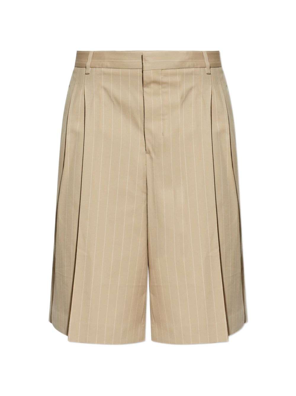 Shorts gessati con pieghe in beige Ami paris - uomo 