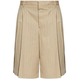 Shorts gessati con pieghe in beige Ami paris - uomo 