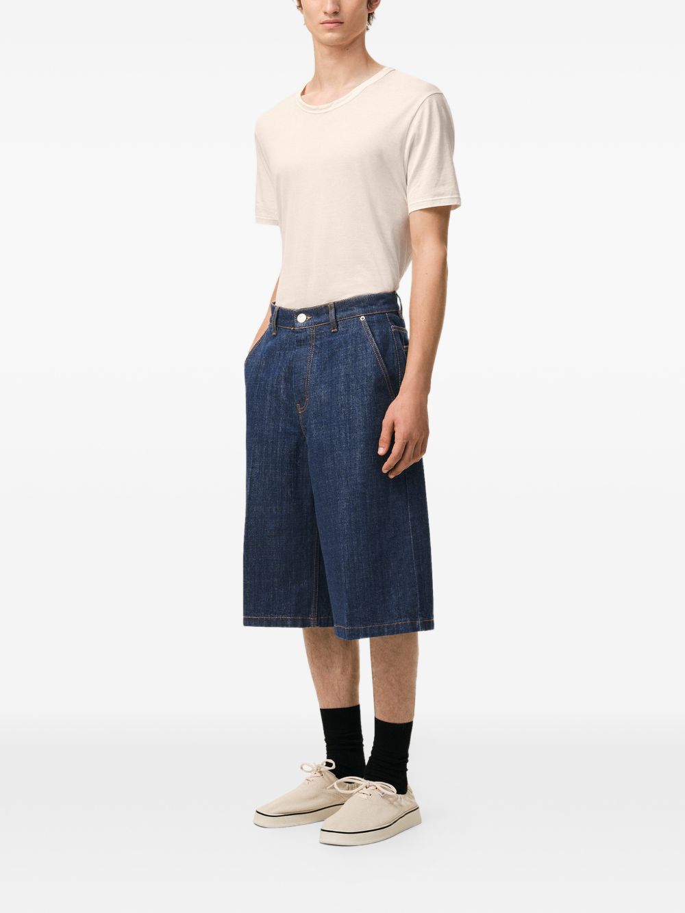 Blue five-pocket denim shorts Ami paris - uomo 
