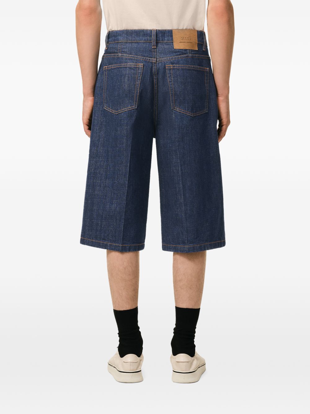 Blue five-pocket denim shorts Ami paris - uomo 