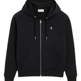 Felpa con zip Ami De Coeur in nero Ami paris - unisex 