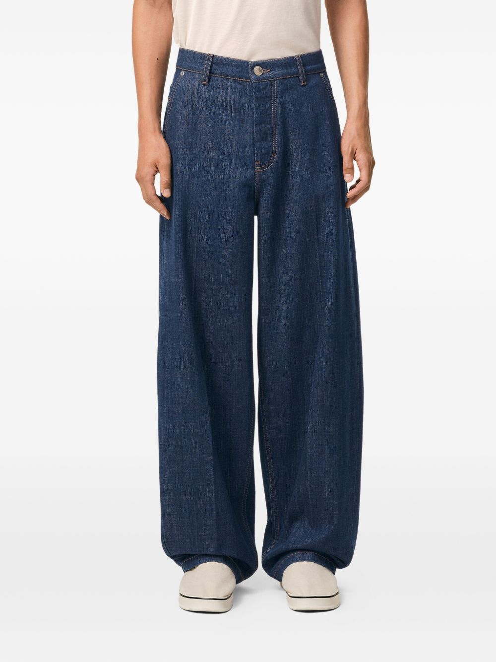Jeans balloon fit in blu Ami paris - uomo 