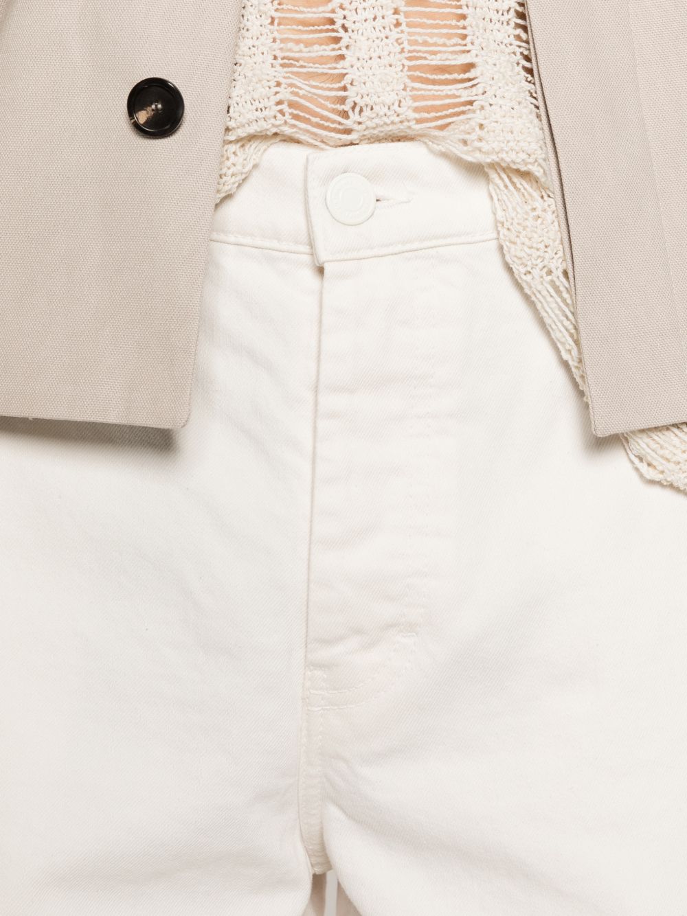 Jeans a gamba larga in bianco Ami paris - uomo 