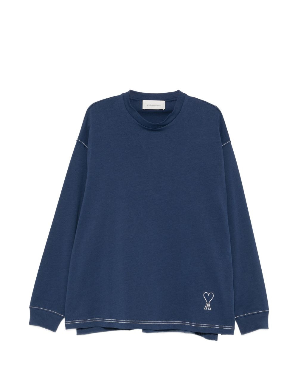Felpa a maniche lunghe in blu Ami paris - uomo 