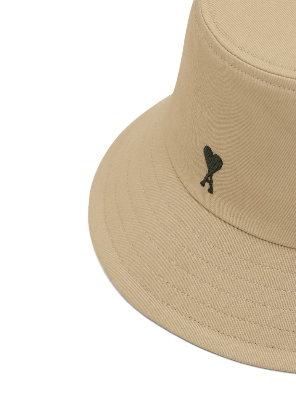 Cappello bucket con logo in beige Ami paris - unisex 