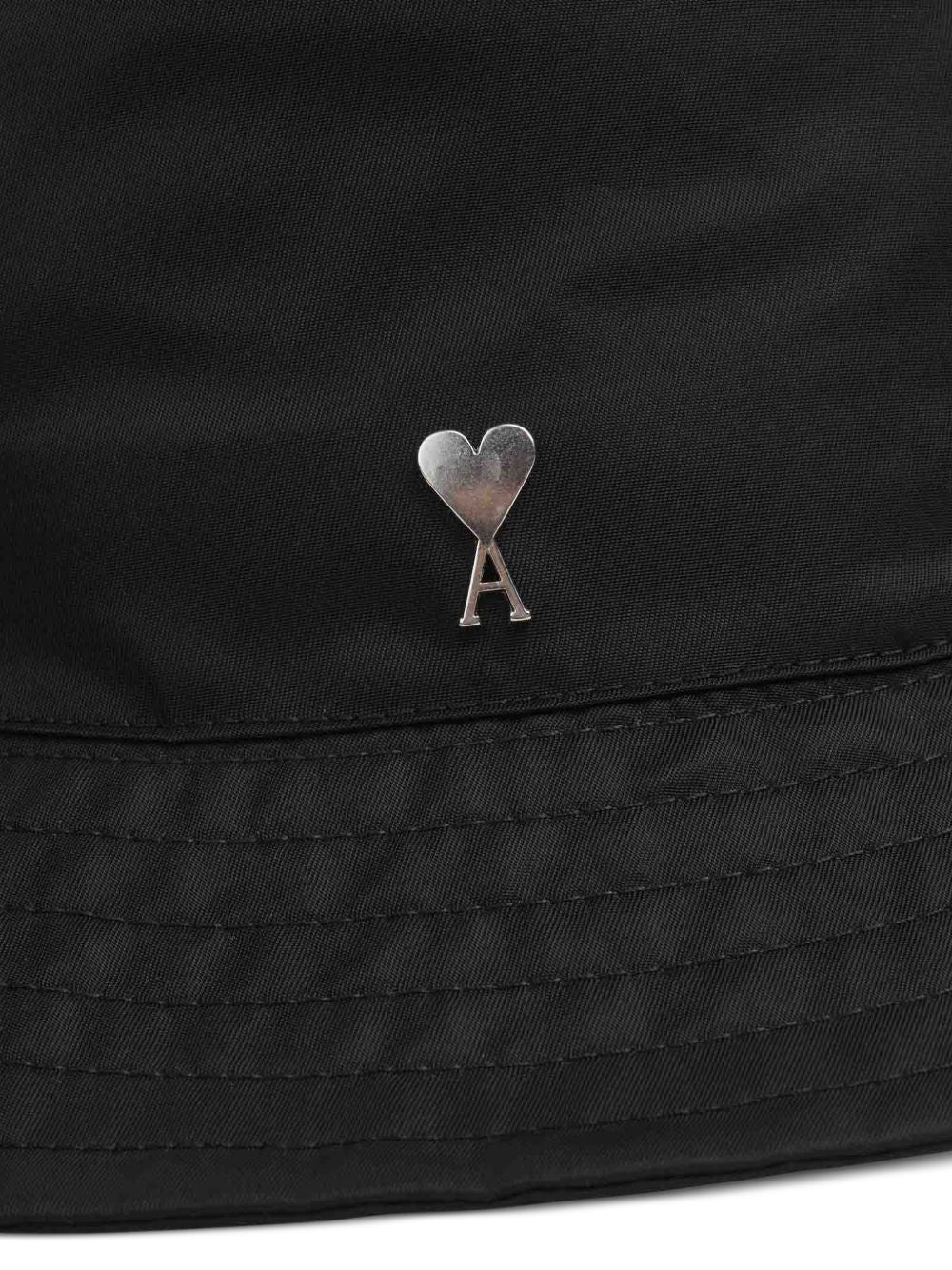 Cappello bucket con logo in nero Ami paris - unisex 