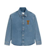 Giacca-camicia ami de coeur in denim blu Ami Paris - uomo 