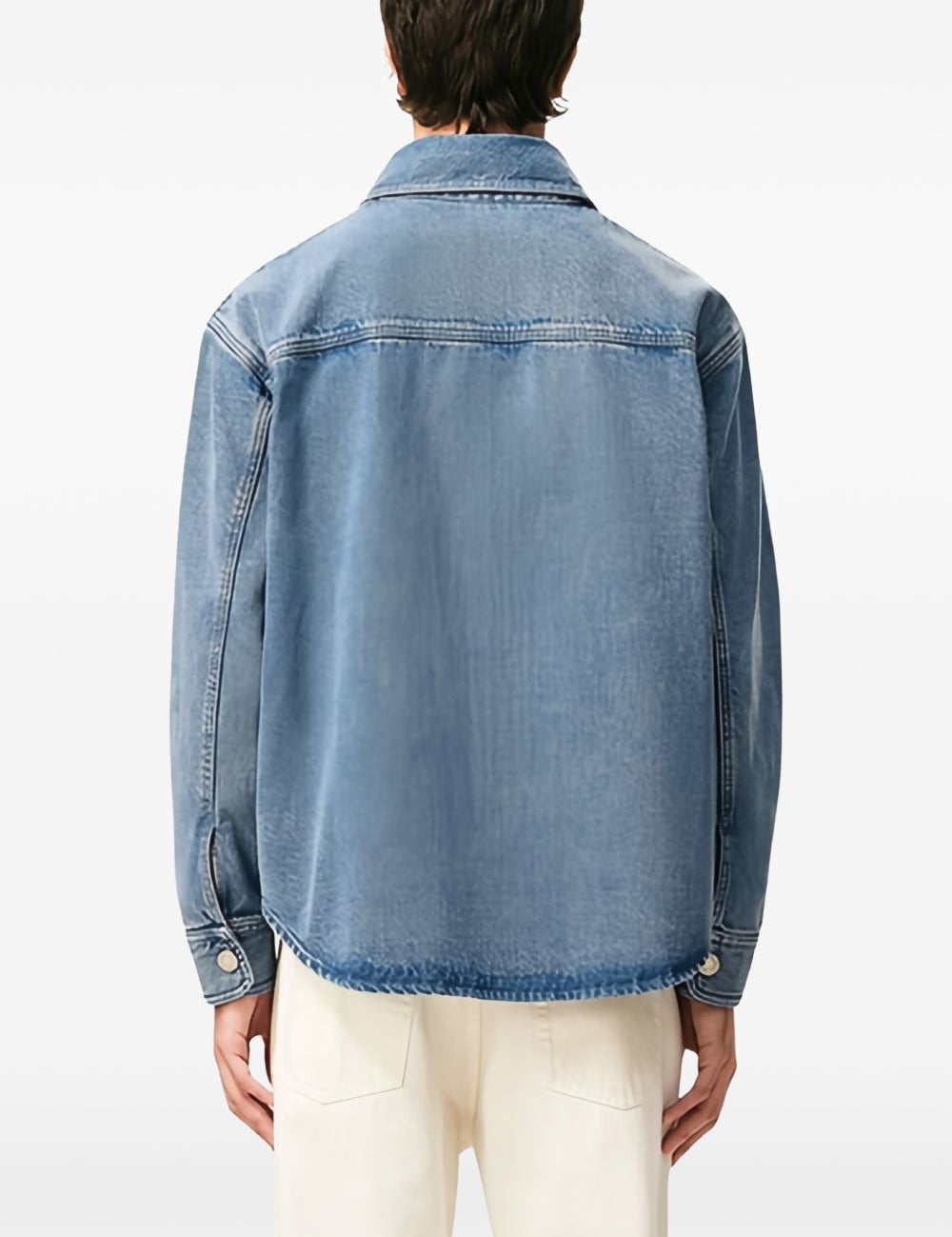 Giacca-camicia ami de coeur in denim blu Ami Paris - uomo 