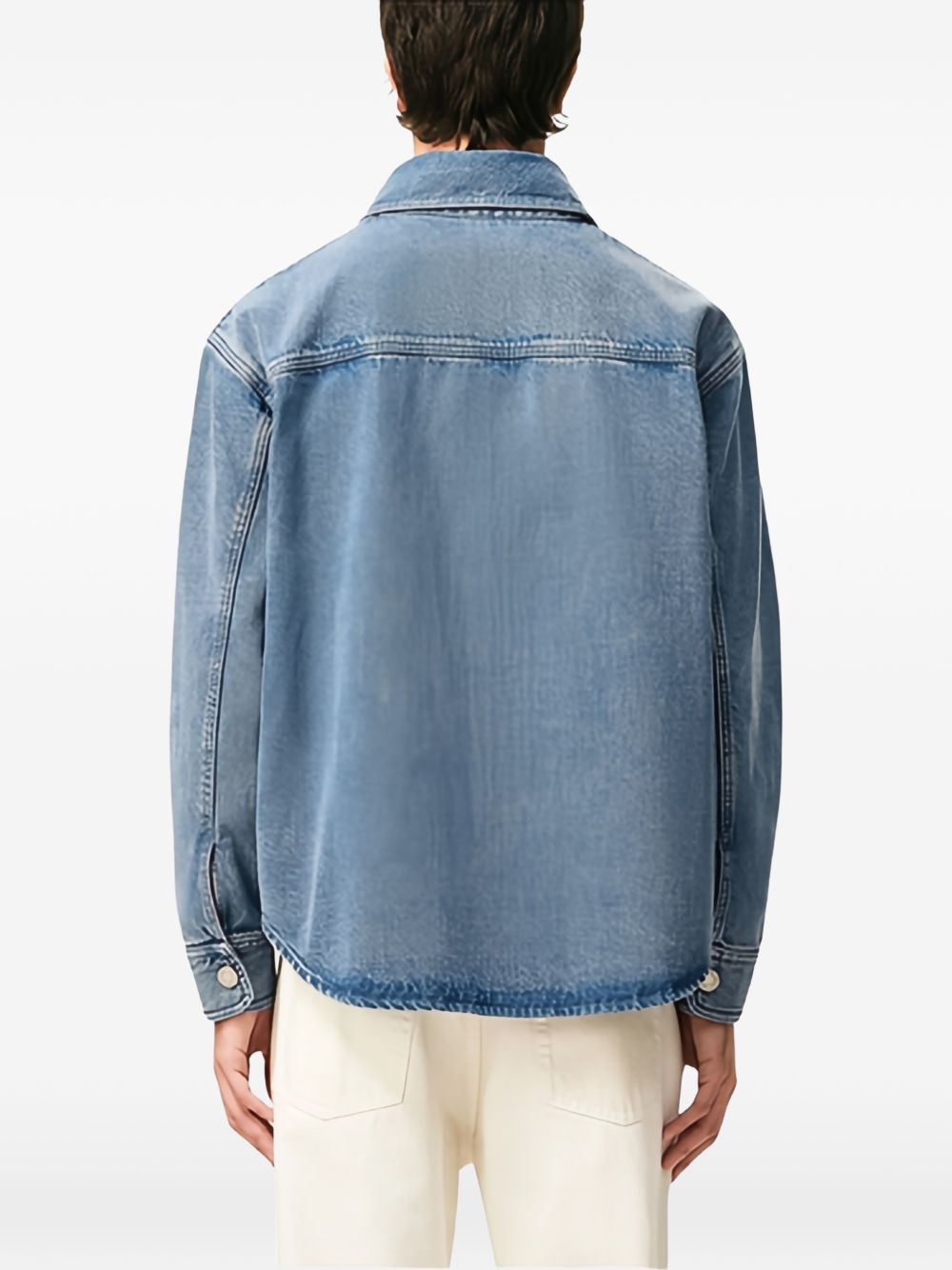 Giacca-camicia ami de coeur in denim blu Ami Paris - uomo 
