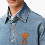 Giacca-camicia ami de coeur in denim blu Ami Paris - uomo 