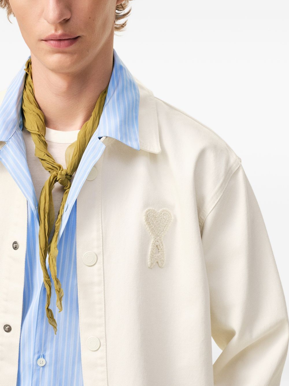 Giacca-camicia ami de coeur in avorio Ami Paris - uomo 