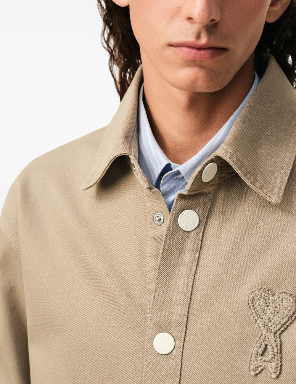 Giacca-camicia ami de coeur in beige Ami Paris - uomo 