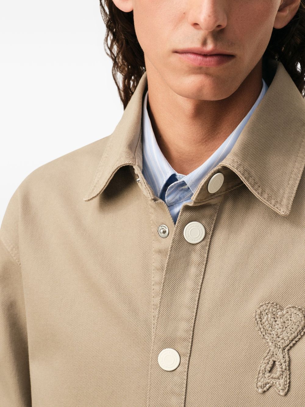 Giacca-camicia ami de coeur in beige Ami Paris - uomo 