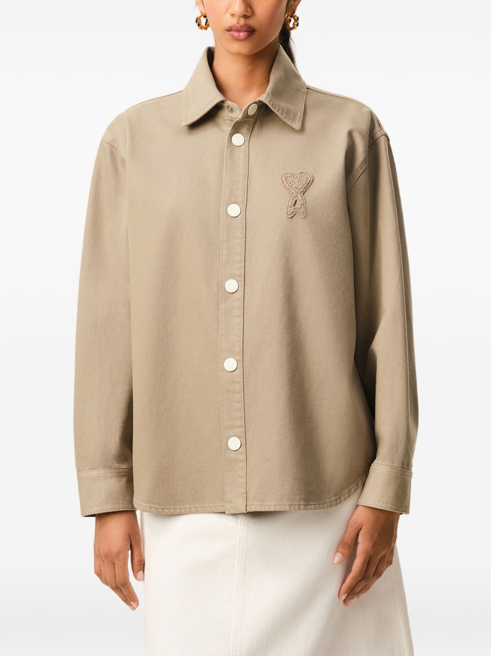 Giacca-camicia ami de coeur in beige Ami Paris - uomo 