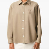 Giacca-camicia ami de coeur in beige Ami Paris - uomo 