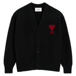 Cardigan Ami de Coeur con ricamo in nero PARIS - unisex 