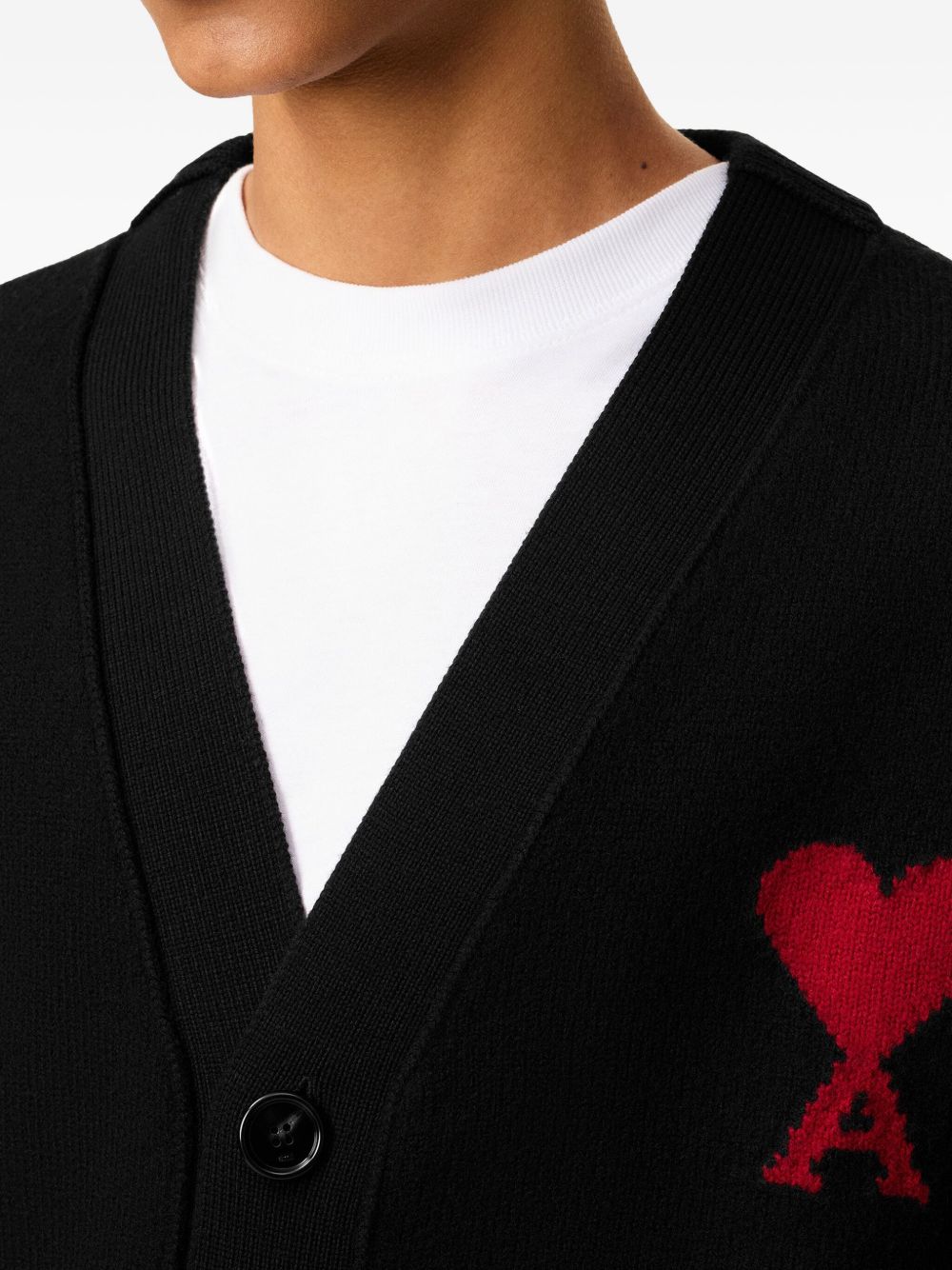Cardigan Ami de Coeur con ricamo in nero PARIS - unisex 