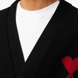 Cardigan Ami de Coeur con ricamo in nero PARIS - unisex 