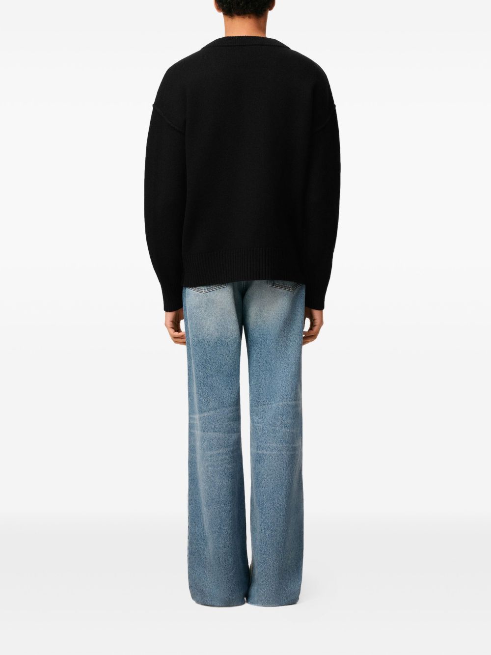Cardigan Ami de Coeur con ricamo in nero PARIS - unisex 