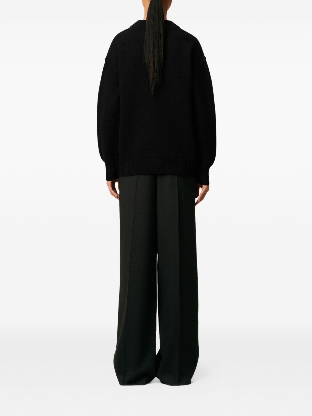 Cardigan Ami de Coeur con ricamo in nero PARIS - unisex 
