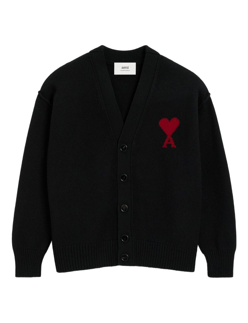 Cardigan Ami de Coeur con ricamo in nero PARIS - unisex 