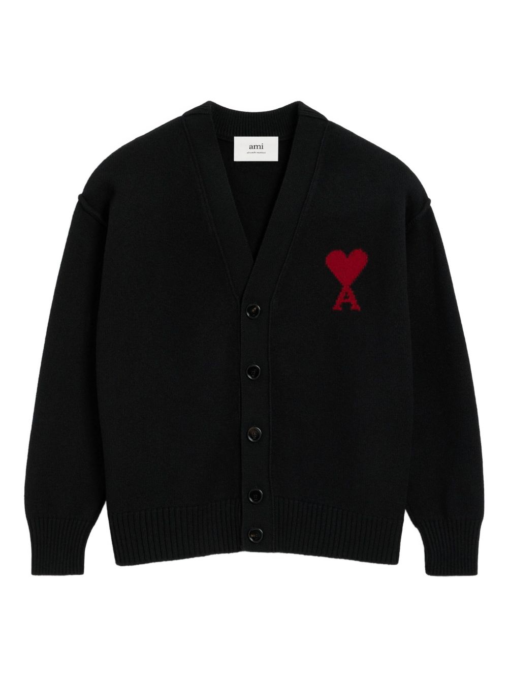 Cardigan Ami de Coeur con ricamo in nero PARIS - unisex 