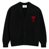 Cardigan Ami de Coeur con ricamo in nero PARIS - unisex 