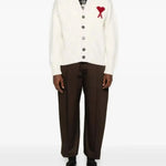 Cardigan Ami de Coeur con ricamo in avorio PARIS - unisex 