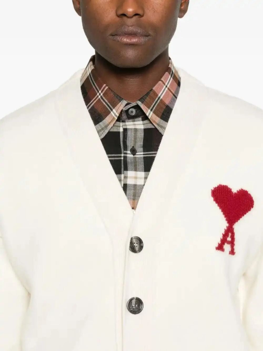 Cardigan Ami de Coeur con ricamo in avorio PARIS - unisex 
