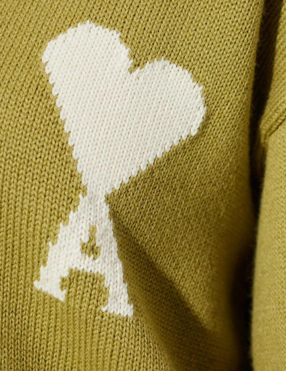 Cardigan ricamato in verde Ami paris - uomo 