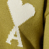 Cardigan ricamato in verde Ami paris - uomo 