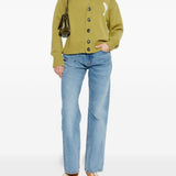 Cardigan ricamato in verde Ami paris - uomo 