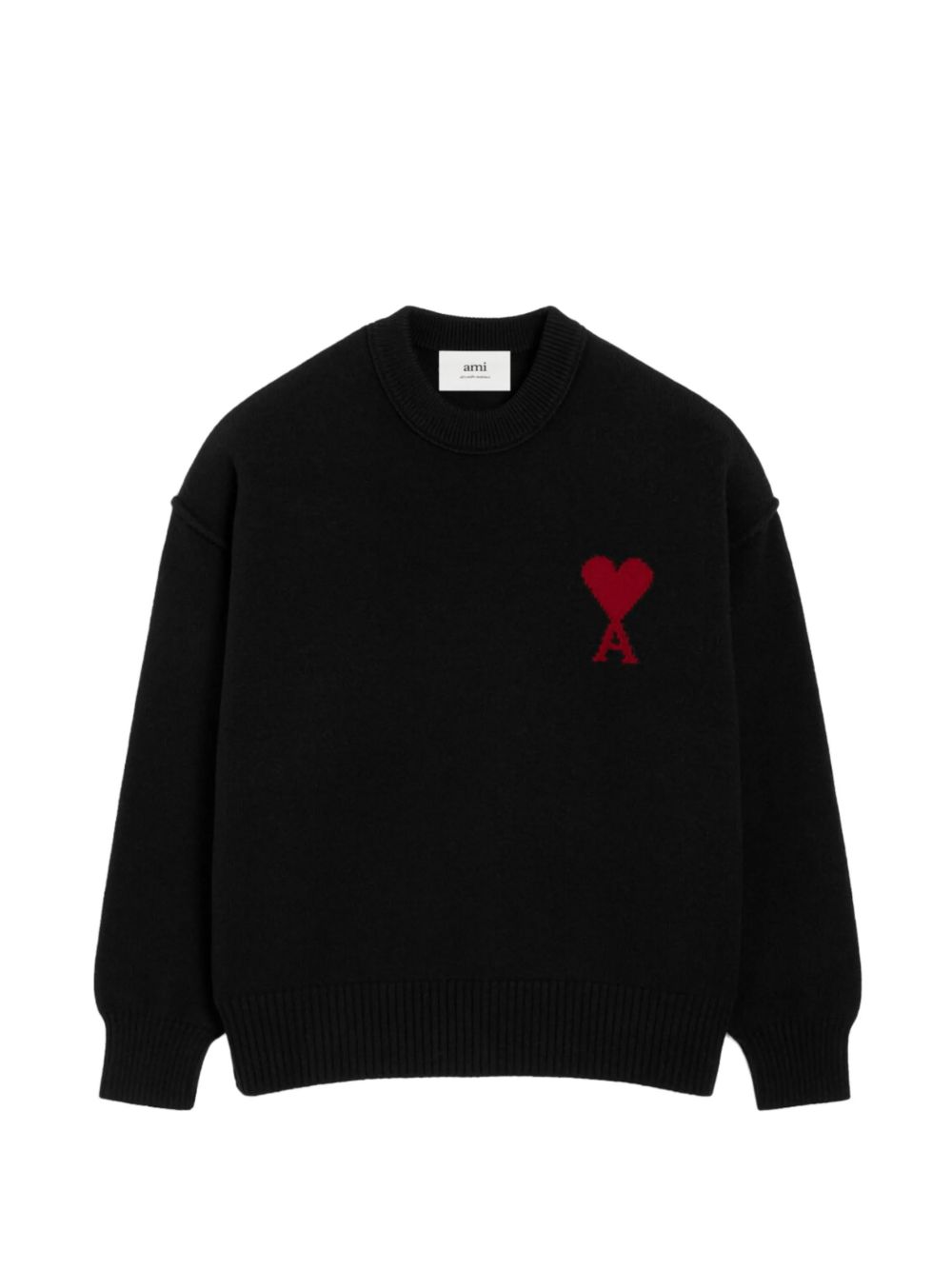 Maglione ami de coeur in nero Ami paris - unisex 