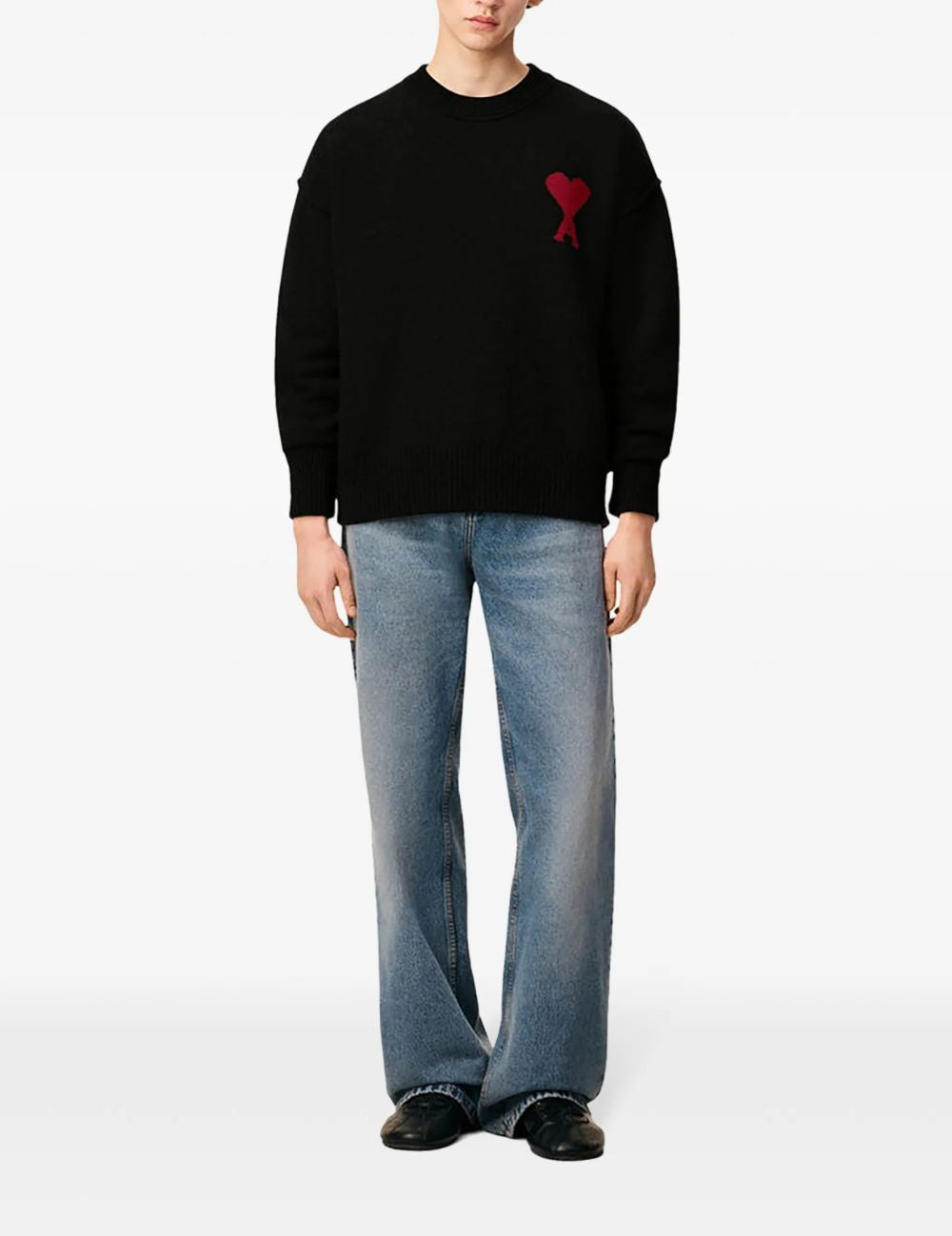 Maglione ami de coeur in nero Ami paris - unisex 