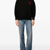 Maglione ami de coeur in nero Ami paris - unisex 