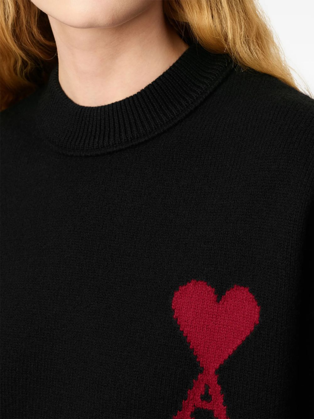 Maglione ami de coeur in nero Ami paris - unisex 