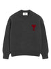 Maglione girocollo in grigio scuro Ami Paris - unisex