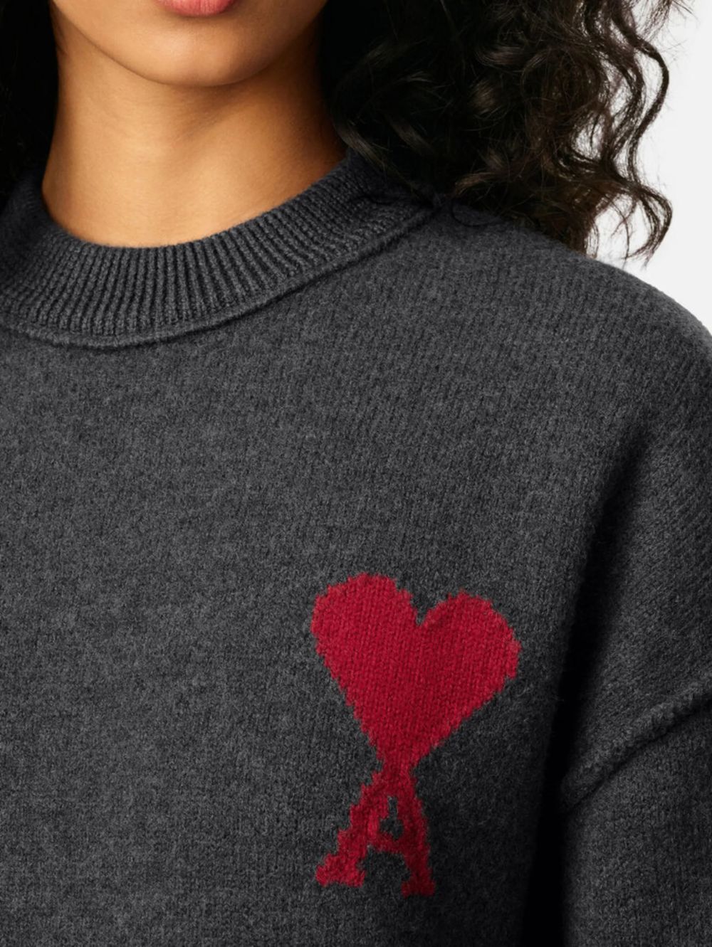 Maglione girocollo in grigio scuro Ami Paris - unisex 