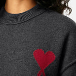 Maglione girocollo in grigio scuro Ami Paris - unisex 