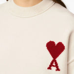 Maglione con logo in avorio Ami Paris - unisex 