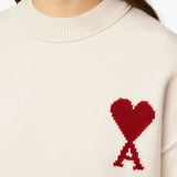 Maglione con logo in avorio Ami Paris - unisex 