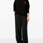 Maglione collo alto con logo in nero Ami Paris - unisex 
